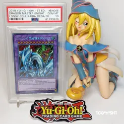 🔥L👀K🔥💎PSA 10💎 2018 Yu-Gi-Oh! DRAGON MASTER KNIGHT LCKC-EN065🥇1ST✨HOLO🥩SCR - Image 1