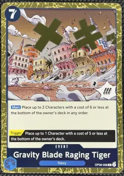 One Piece Gravity Blade Raging Tiger OP06-058 Wings of the Captain Foil Rare NM - Image 1
