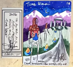 MTG Time Walk Regular Mtg Card Back Sketch Art Amy WEBER Magic - Image 1