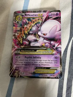 Pokemon M Mega Mewtwo EX Ultra Rare Holo TCG Card 64/162 - Image 1