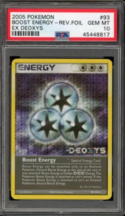 Pokemon Boost Energy EX Deoxys Reverse Holo #93 PSA 10 Gem Mint - Image 1