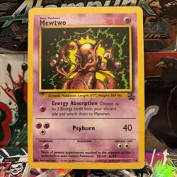 Mewtwo First Edition 90’s Vintage Black Star Promo #14 Pokemon TCG Card - Used - Image 1