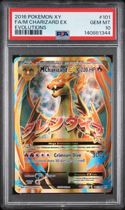Pokemon Mega M Charizard EX Full Art 101/108 XY Evolutions #101 GEM MINT PSA 10 - Image 1