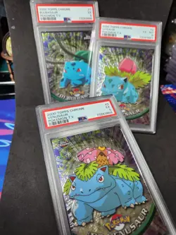 2000 Pokemon Topps Chrome Series 1 Venusaur, Ivysaur and Bulbasaur PSA Graded - Image 1
