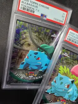 2000 Pokemon Topps Chrome Series 1 Venusaur, Ivysaur and Bulbasaur PSA Graded - Image 4