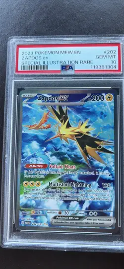 Pokemon Zapdos ex 202/165 Scarlet & Violet 151 Illustration Rare Holo PSA 10 - Image 1