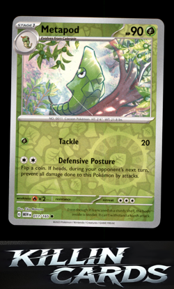 Reverse Holofoil Metapod 011/165 Common SV: Scarlet & Violet 151 Pokemon Card NM - Image 1