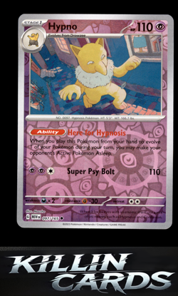Reverse Holofoil Hypno 097/165 Pokemon Uncommon SV: Scarlet & Violet 151 Card NM - Image 1