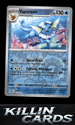 Reverse Holofoil Vaporeon 134/165 Pokemon Rare SV: Scarlet & Violet 151 Card NM - Image 1