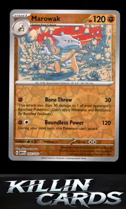 Reverse Holofoil Marowak 105/165 Pokemon Rare SV: Scarlet & Violet 151 Card NM - Image 1