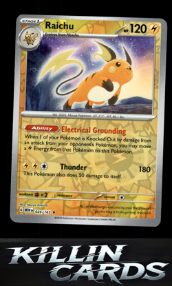 Reverse Holofoil Raichu 026/165 Pokemon Rare SV: Scarlet & Violet 151 Card NM - Image 1