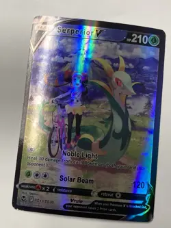 Serperior V TG13/TG30 Silver Tempest Full Art Ultra Rare Holo Pokemon Card New - Image 3