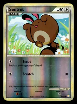 Sentret 80/123 Reverse Holo HeartGold SoulSilver Pokemon Card - Image 1