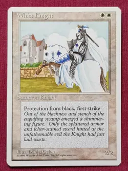 Magic The Gathering 4TH EDITION WHITE KNIGHT white card MTG - Image 1