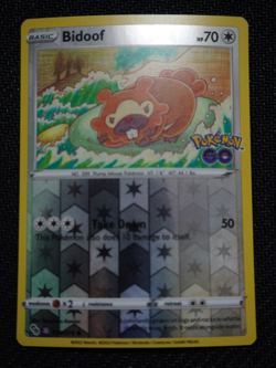 Pokemon Trading Card Bidoof (Peelable Ditto) 059/078 Pokemon GO Reverse Holo - Image 1