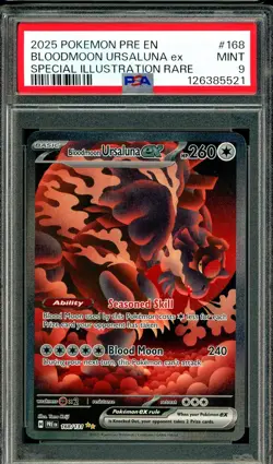 2025 POKEMON PRE EN #168 BLOODMOON URSALUNA ex MINT PSA 9 SIR 168/131 - Image 1