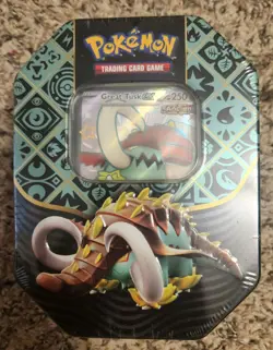 Pokemon TCG Scarlet & Violet Paldean Fates Great Tusk EX Tin-Factory Sealed - Image 1