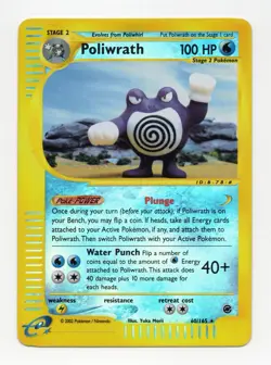 Pokemon TCG Poliwrath Expedition Base Set Reverse Holo Card 60/165 NM- - Image 1
