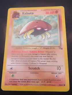 Kabuto unlimited Fossil Common 50/62 - Vintage WOTC Pokemon Card LP - Image 1