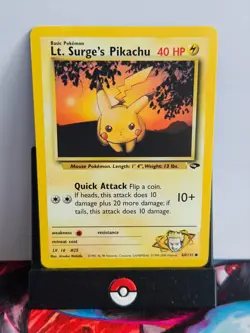 Pokemon Lt. Surge's Pikachu Gym Challenge Common Card 84/132 - Image 1