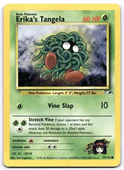 Erika's Tangela 079/132 Gym Heroes Pokemon Card Vintage WOTC | MP - Image 1