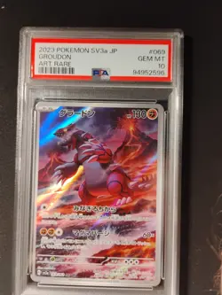 Pokemon Groudon #069 Art Rare PSA 10 Gem MT Raging Surf SV3a JP 2023 - Image 2