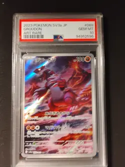 Pokemon Groudon #069 Art Rare PSA 10 Gem MT Raging Surf SV3a JP 2023 - Image 4