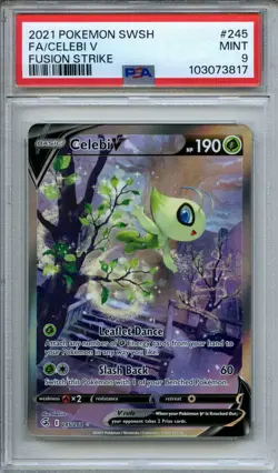 Pokemon Sword & Shield Fusion Strike Celebi Alternate Full Art #245/264 PSA 9 - Image 1