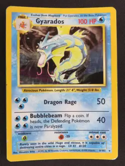 Gyarados 6/102 Holofoil Holo Rare Base Set Unlimited Pokemon HP - Image 1