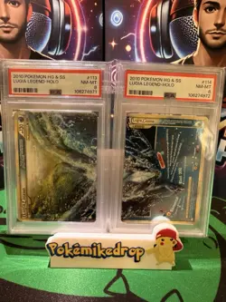 Lugia Legend 113 & 114 PSA 8 HGSS Complete Holo Set NM-MT 2010 Pokemon - Image 1