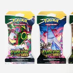Pokemon Evolving Skies New Sealed Sleeved Blister Booster x4 Packs Full Art Set - Image 2