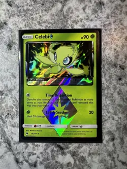 Celebi Prism Star 19/214 Sun & Moon Lost Thunder Holo Pokemon Card - Image 1