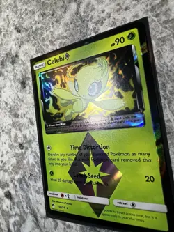 Celebi Prism Star 19/214 Sun & Moon Lost Thunder Holo Pokemon Card - Image 3
