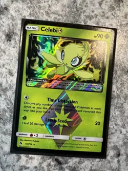 Celebi Prism Star 19/214 Sun & Moon Lost Thunder Holo Pokemon Card - Image 4