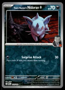 TEAM ROCKET'S NIDORANF - 114/182 Common Destined Rivals Pokemon Reverse Holo NM - Image 1