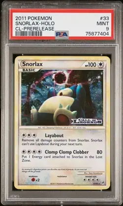 Pokemon Call of Legends 33/95 Snorlax Holo Prerelease Stamp PSA 9 2011 - Image 1