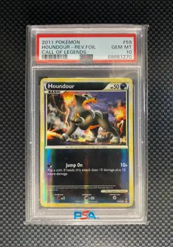 Pokemon Houndour Call of Legends Reverse Foil PSA 10 - Image 2