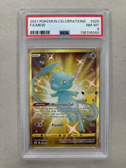 2021 Pokemon Celebrations Mew 025 Full Art PSA 8 - Image 1
