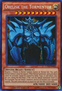 Yugioh! LP Obelisk the Tormentor - CT13-EN002 - Secret Rare - Limited Edition Li - Image 1