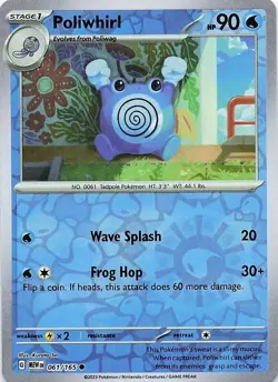 Pokemon Card Poliwhirl Pokemon 151 Reverse Holo Common 061/165 - Image 1