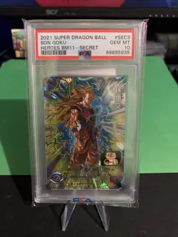 PSA 10 2021 Super Dragon Ball Heroes BM6-SEC3 Son Goku Secret Rare Card - Image 1