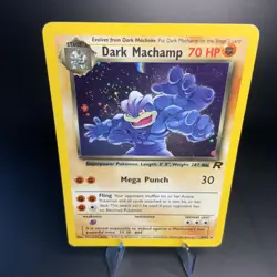 Dark Machamp 10/82 Team Rocket Holo With Swirl! LP Small Crease Vintage Pokemon - Image 1