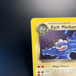 Dark Machamp 10/82 Team Rocket Holo With Swirl! LP Small Crease Vintage Pokemon - Image 2