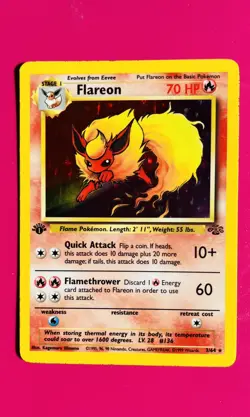Pokemon TCG - 1st Edition Flareon 3/64 Holo Rare - WOTC Jungle Set 1998 - Image 1