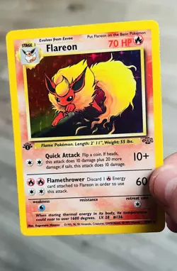 Pokemon TCG - 1st Edition Flareon 3/64 Holo Rare - WOTC Jungle Set 1998 - Image 2