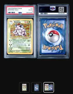 1999 Pokemon Base Set Unlimited #11 Nidoking Holo PSA 4 - Image 3