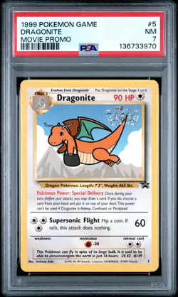 Dragonite Pokemon Game Movie 5 NM PSA 7 - Image 1