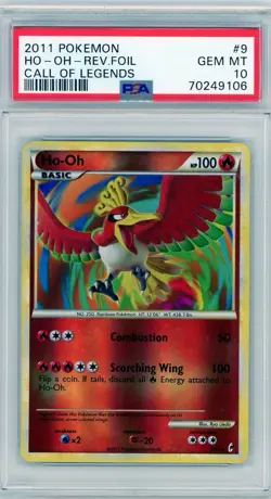 2011 Pokemon Call Of Legends Ho-Oh Reverse Holo #9 PSA 10 Gem Mint - Image 1