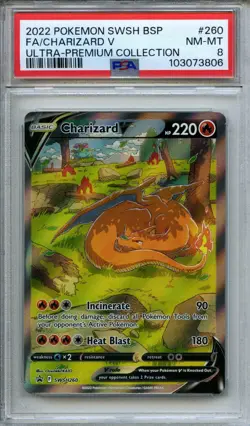 Pokemon Sword & Shield Ultra-Premium Collection Promo Charizard V #SWSH260 PSA 8 - Image 1