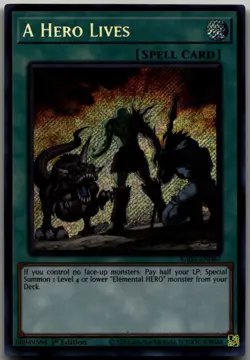 A Hero Lives (Secret Rare) Secret Rare Quarter Century Stampede RA04-EN087 LP - Image 1